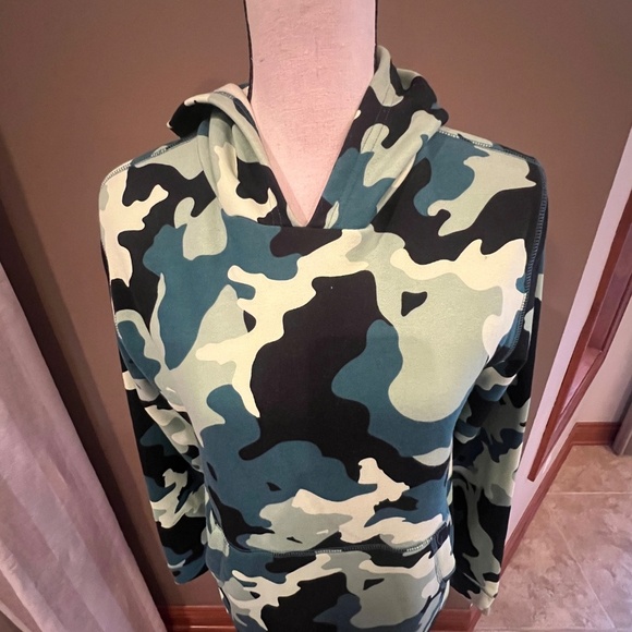 Tek Gear Camo Green Ultra Soft Fleece Hoodie Sweatshirt, Size XL - Picture 5 of 9